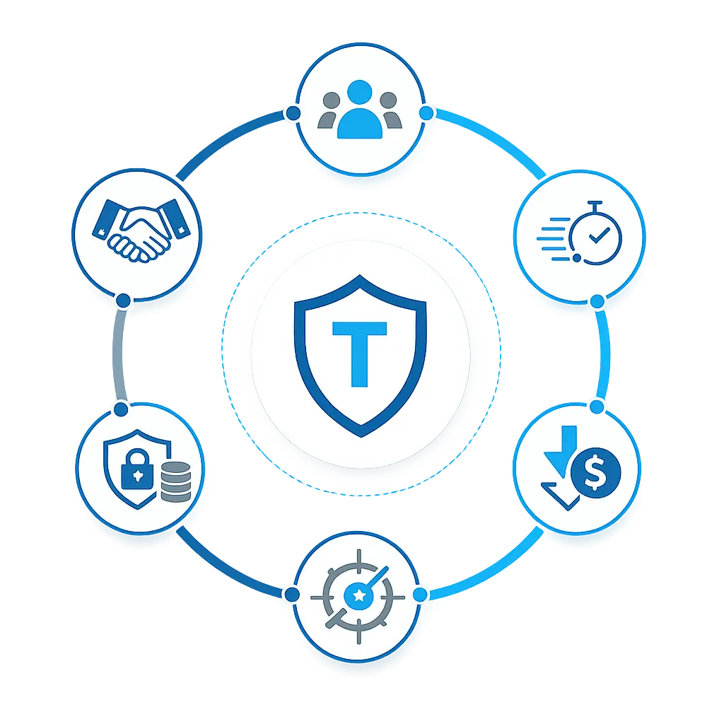 Microsoft security framework showing user access, data protection, cost savings, and threat management